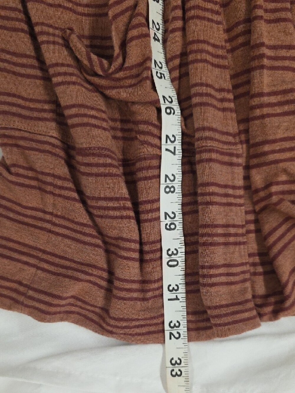 prAna Foundation Wrap Cardigan M Pebble Grey Stripe Open Front Modal Pockets - Picture 9 of 9